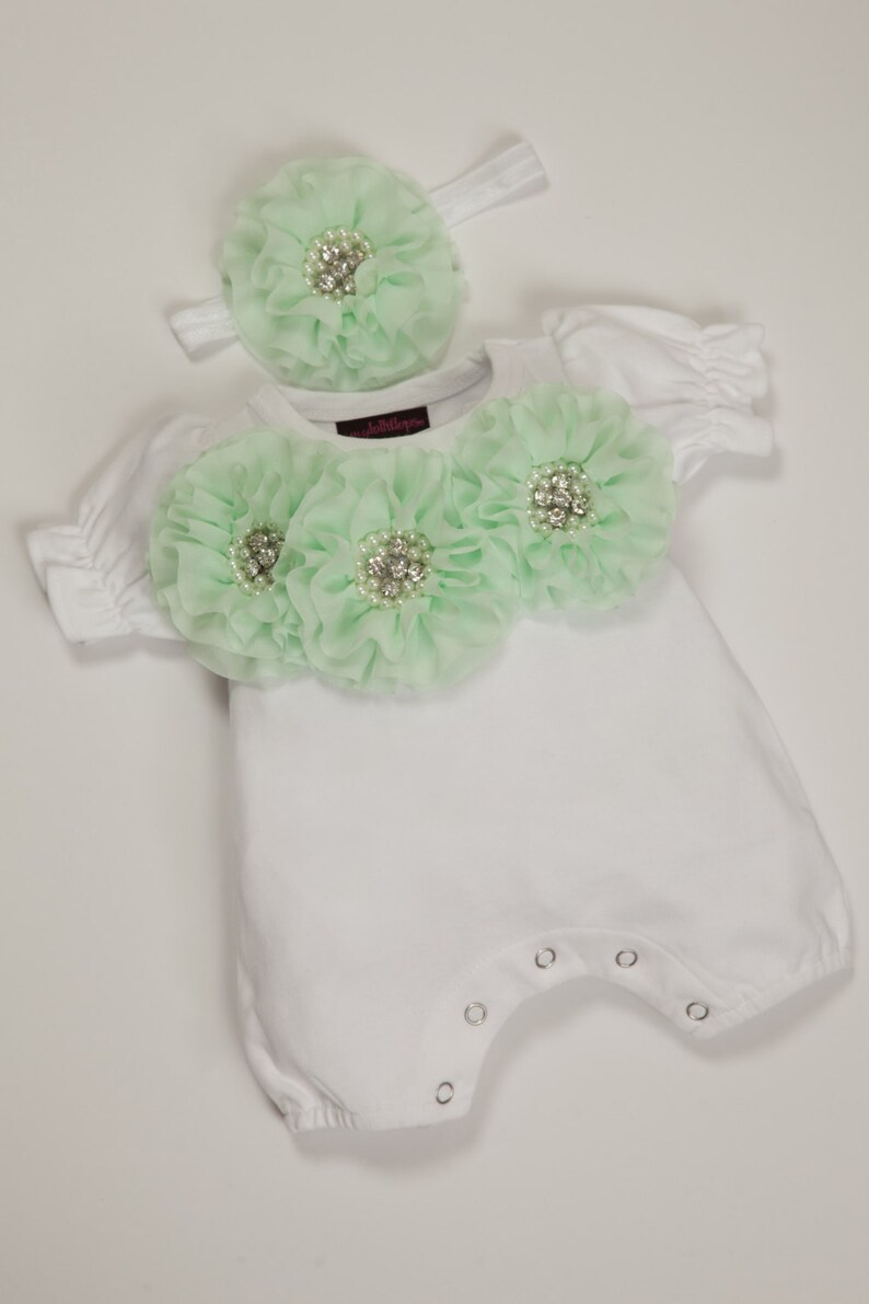 Bubble Romper Baby Girl Romper Set White Infant One Piece Set Etsy