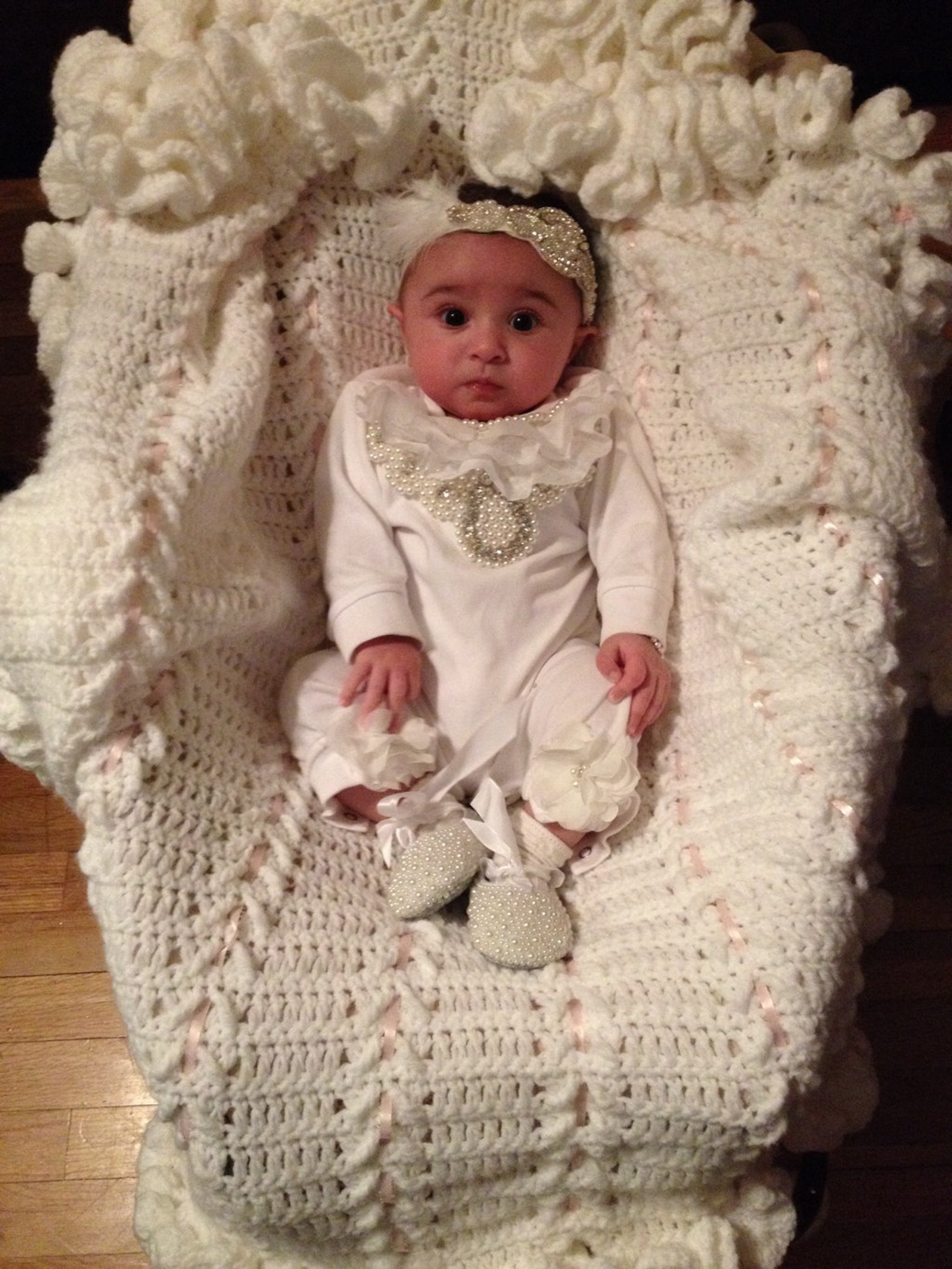 Infant Baby Layette White Cotton Baby Romper With off Chiffon Etsy