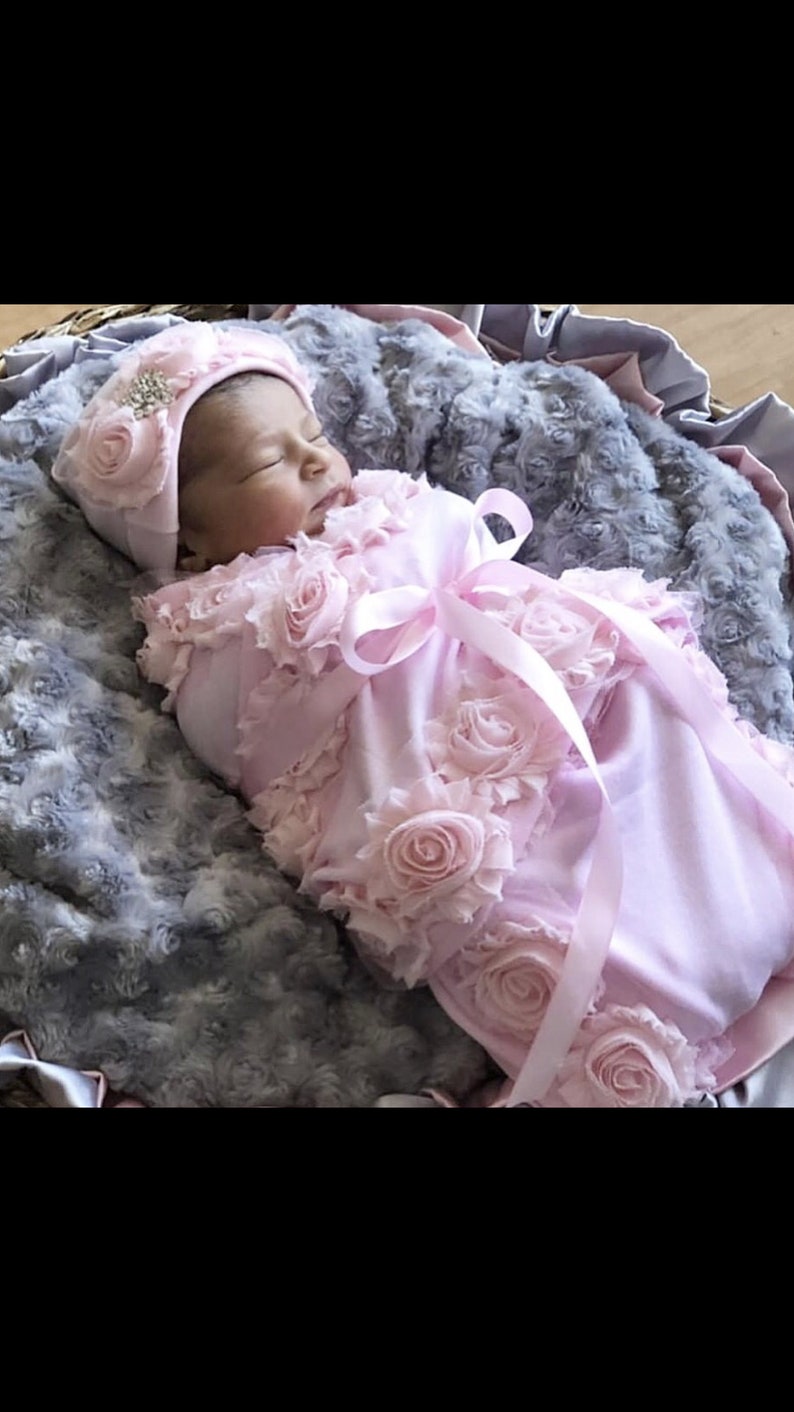 Baby Girl Pink Swaddle Blanket Pink Newborn Swaddle Blanket Etsy