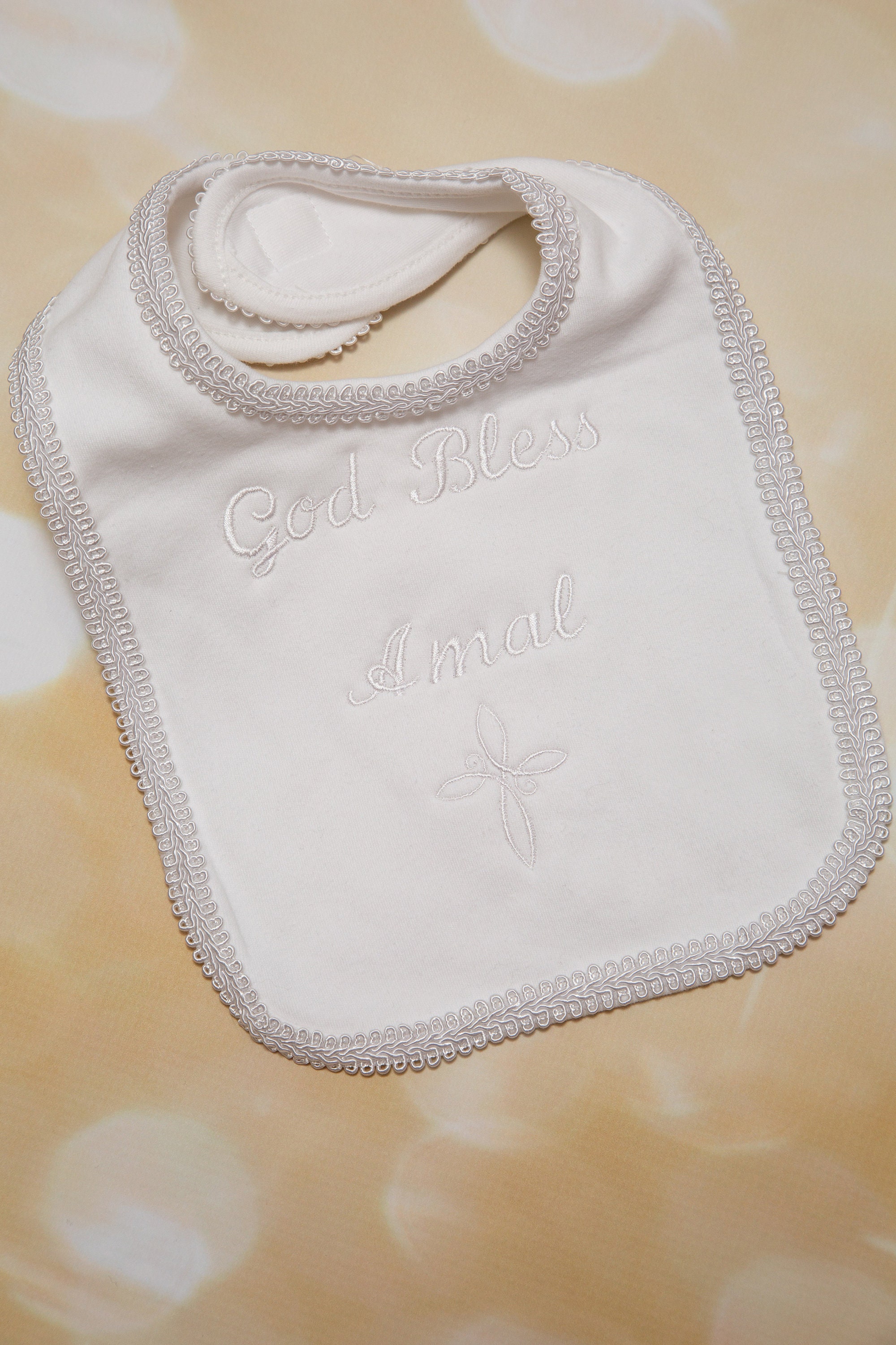 Baby Boy White Personalized Baptism Bib Christening Bib with Etsy