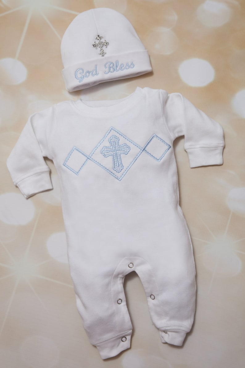 Baby Boy Christening Romper Infant Baby Boy Layette White Etsy