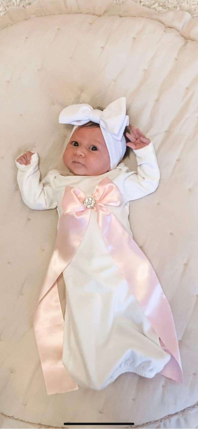 Baby Girl Personalized Gown Baby Girl Gown Set Personalized Etsy