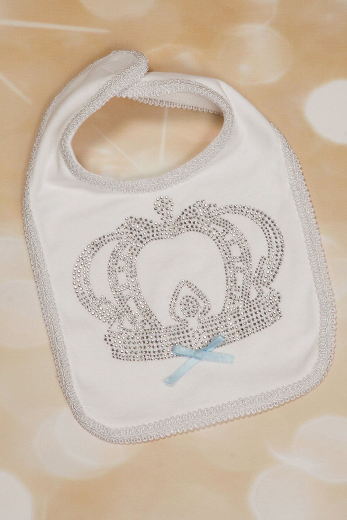 Royal Crown Bib White Baby Boy Bib with Rhinestone Crown Etsy