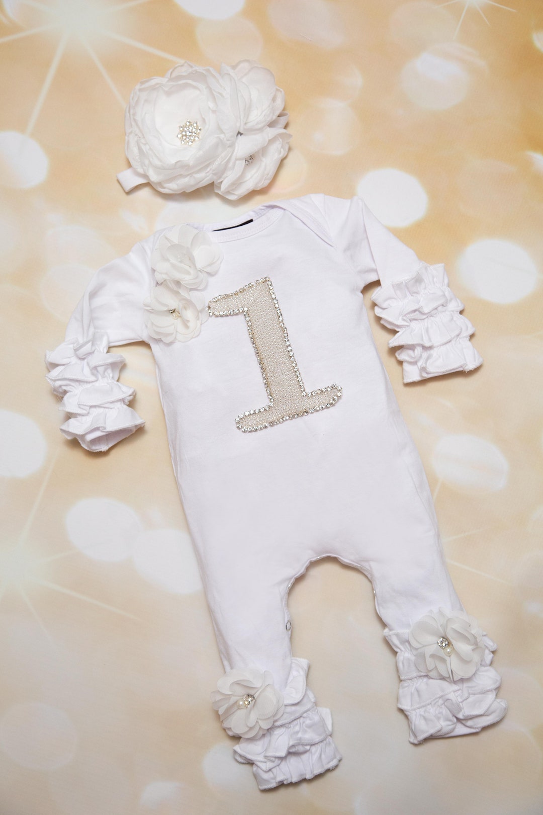 Long Sleeve Ruffle White Ruffle Baby Romper AmeIAEA Newborn Baby