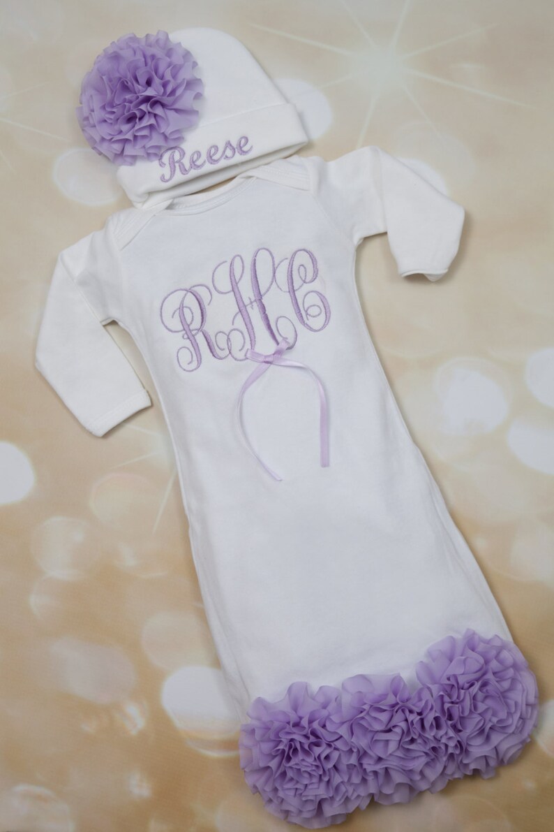 Baby Girl Personalized Gown Baby Girl Gown Set White Etsy