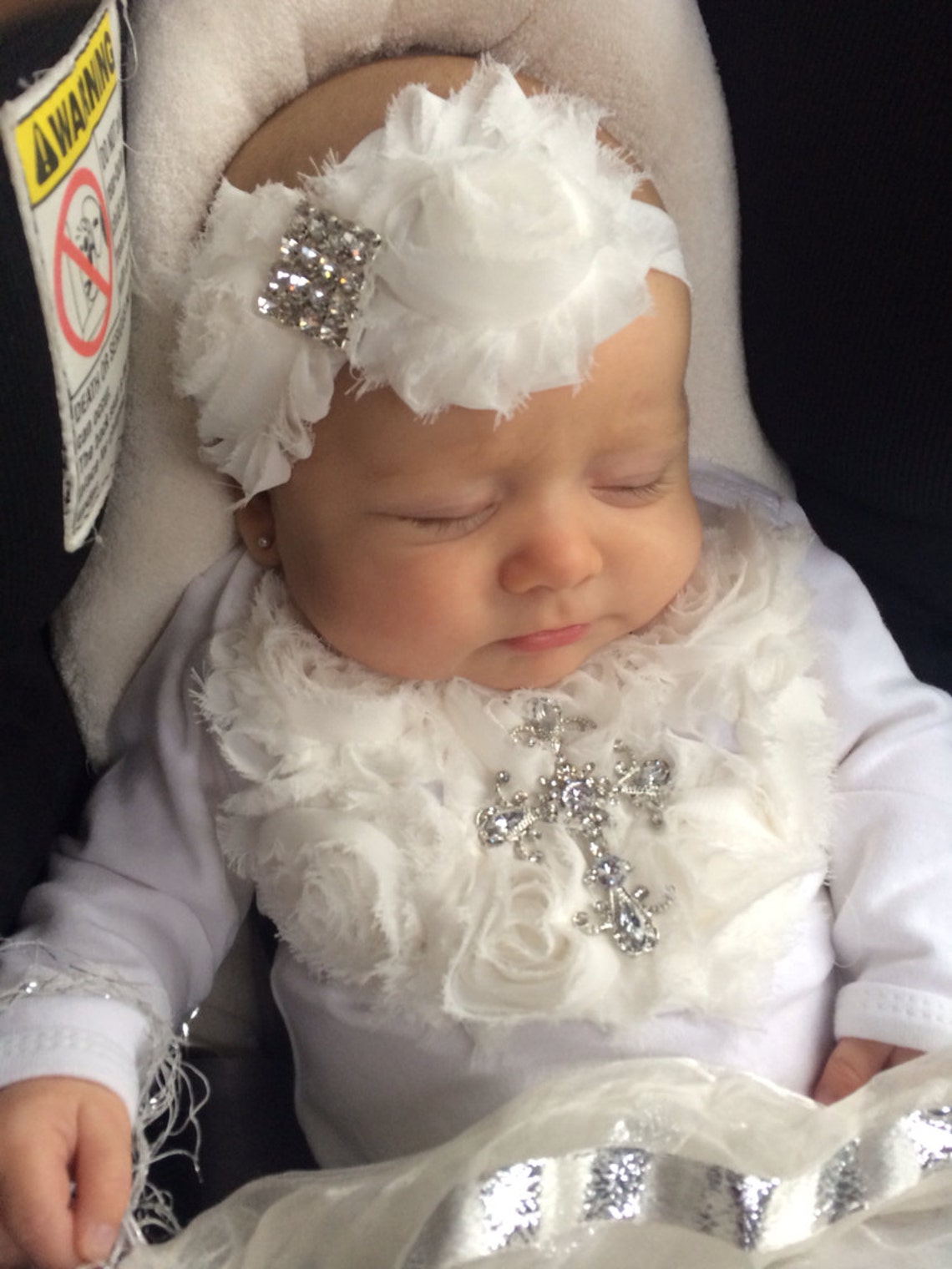 Infant Baby Girl Layette White Cotton Baby Gown With off White Etsy