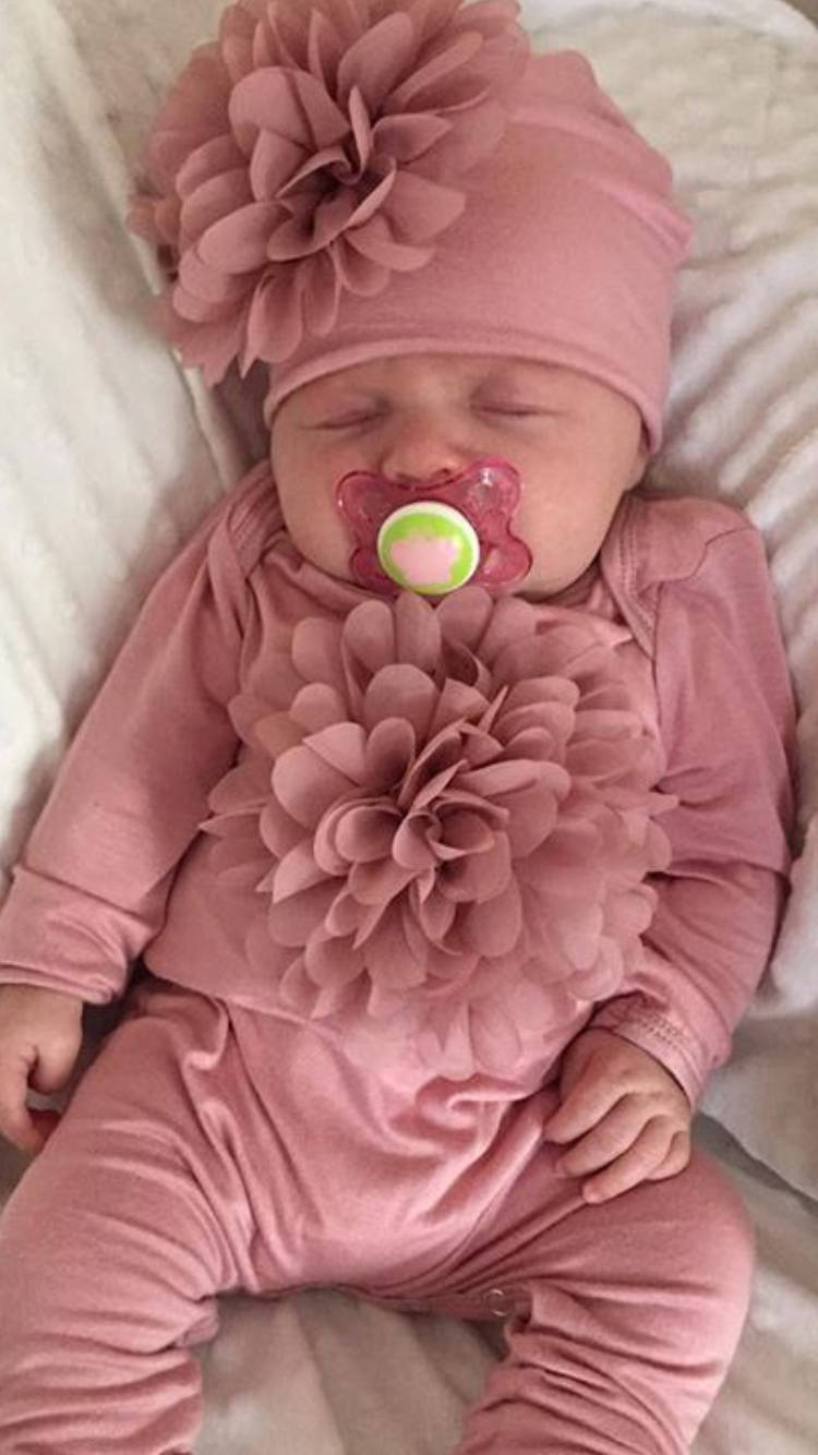 Katie Rose Champagne baby girls one piece romper main image 1