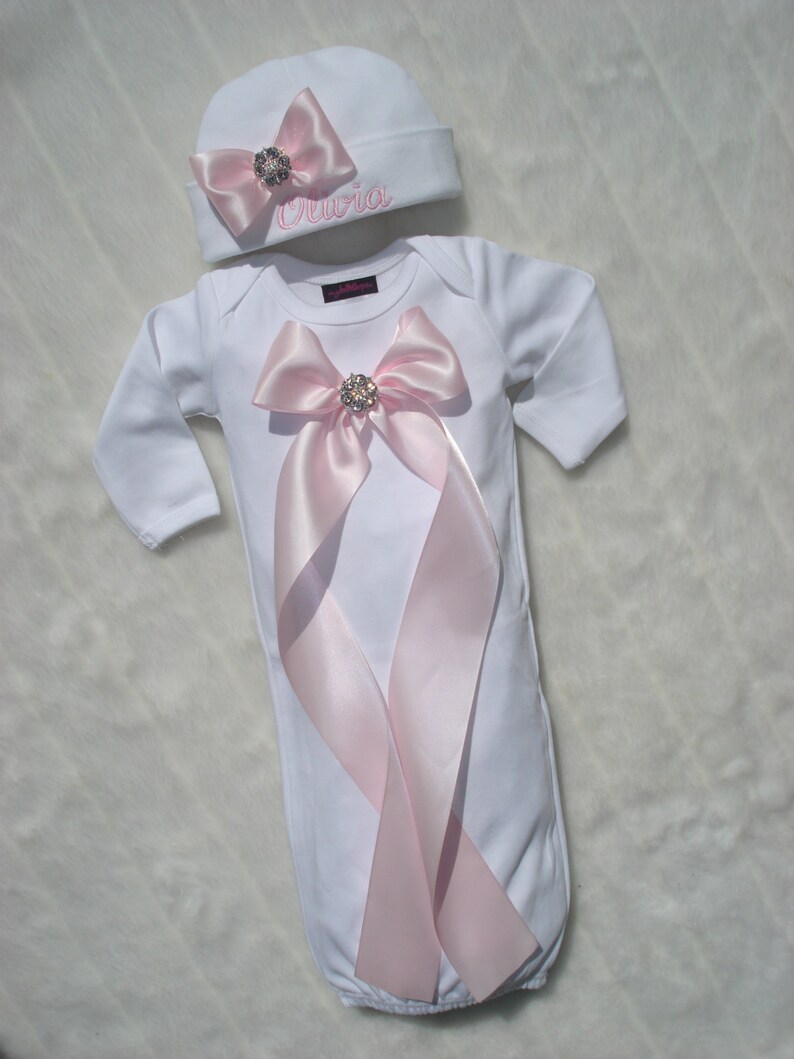 Baby Girl Personalized Gown Baby Girl Gown Set Personalized Etsy