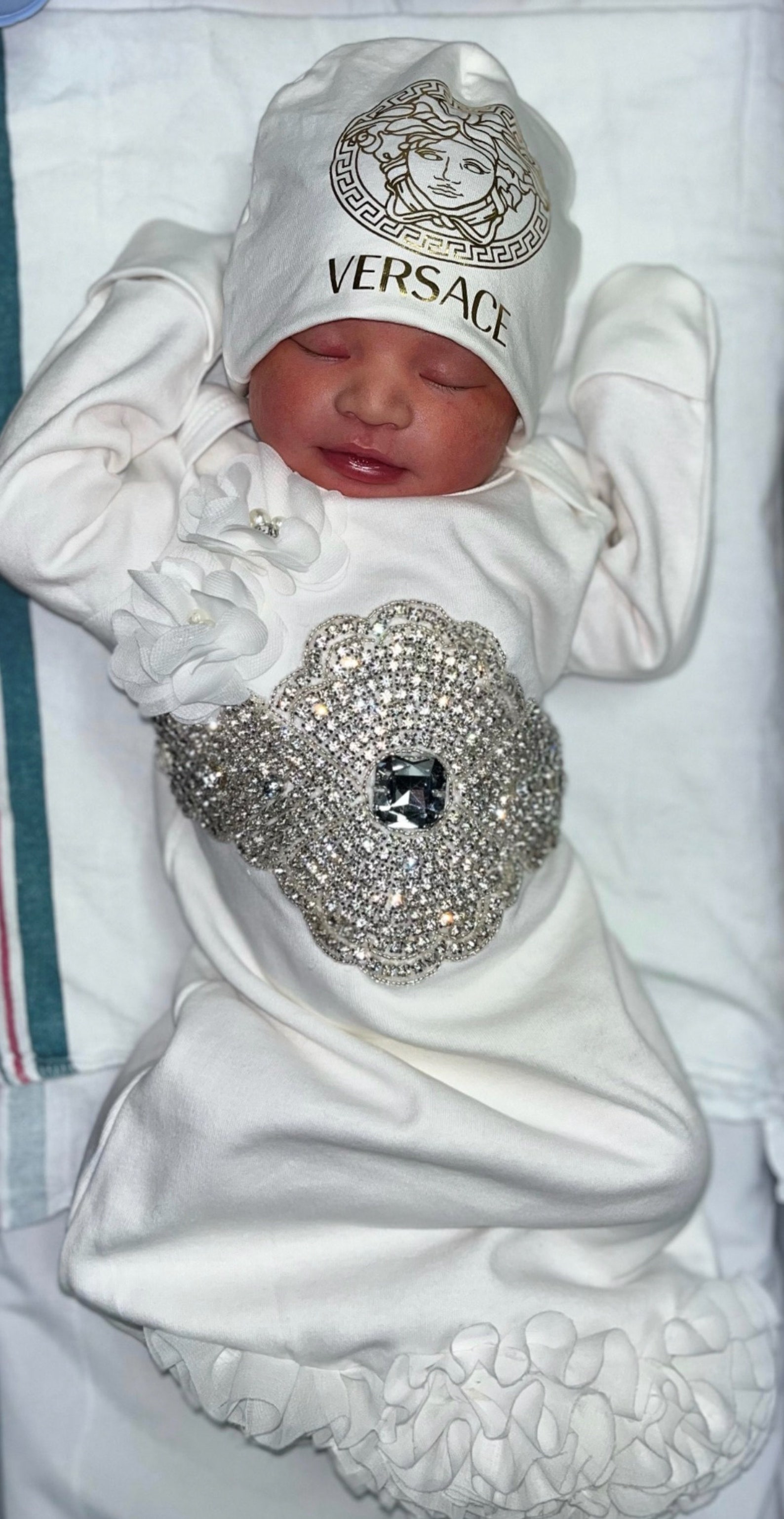 Infant Baby Layette White Cotton Baby Gown With Chiffon and Etsy