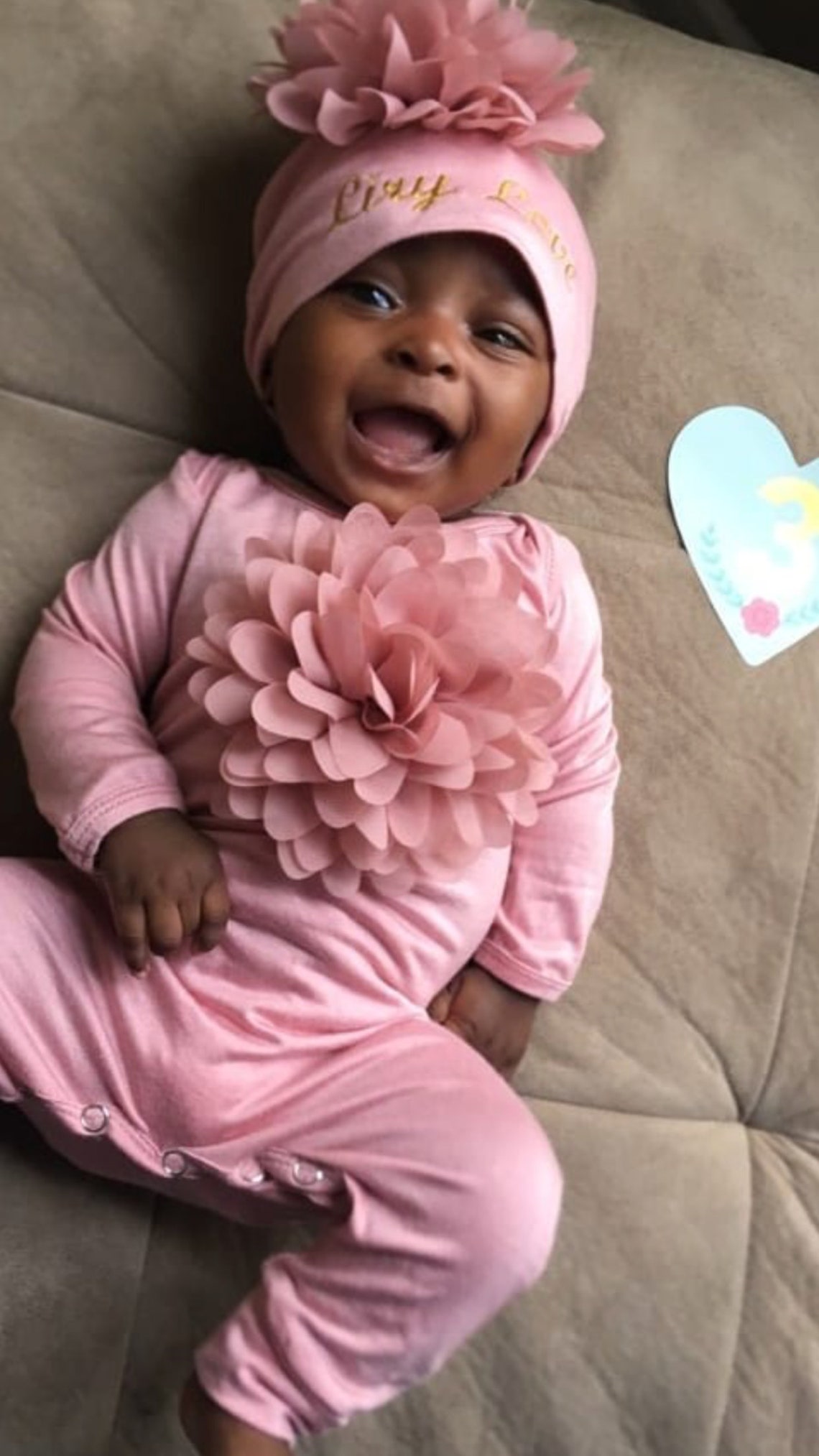 Baby Girl Rose Romper Mauve Infant Layette Cotton Baby Romper Etsy España