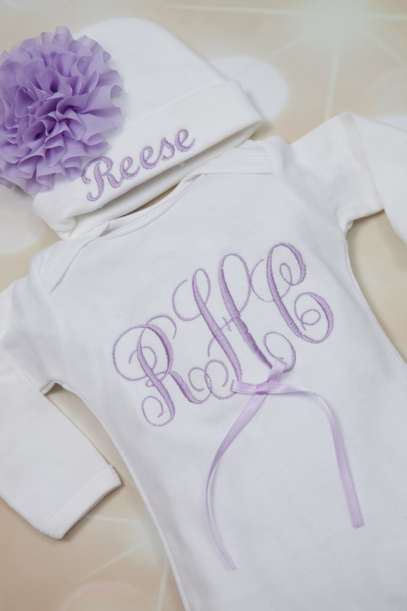 Baby Girl Personalized Gown Baby Girl Gown Set White Etsy