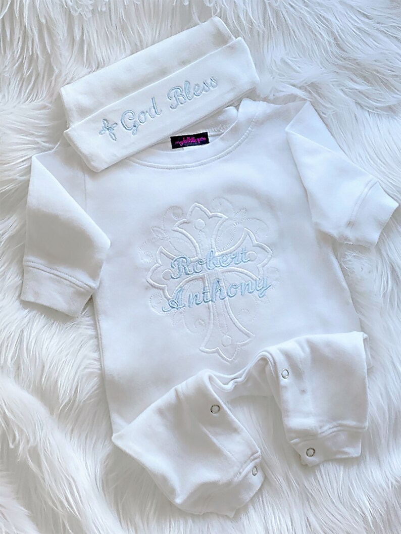 Baby Boy Christening Romper Infant Baby Boy Layette White Etsy