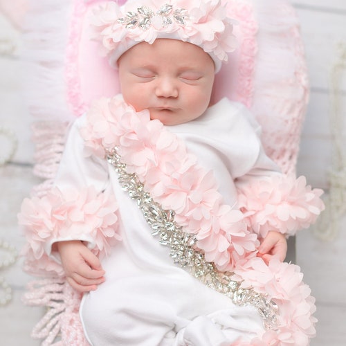 Infant Baby Layette White Cotton Baby Romper With off Chiffon Etsy