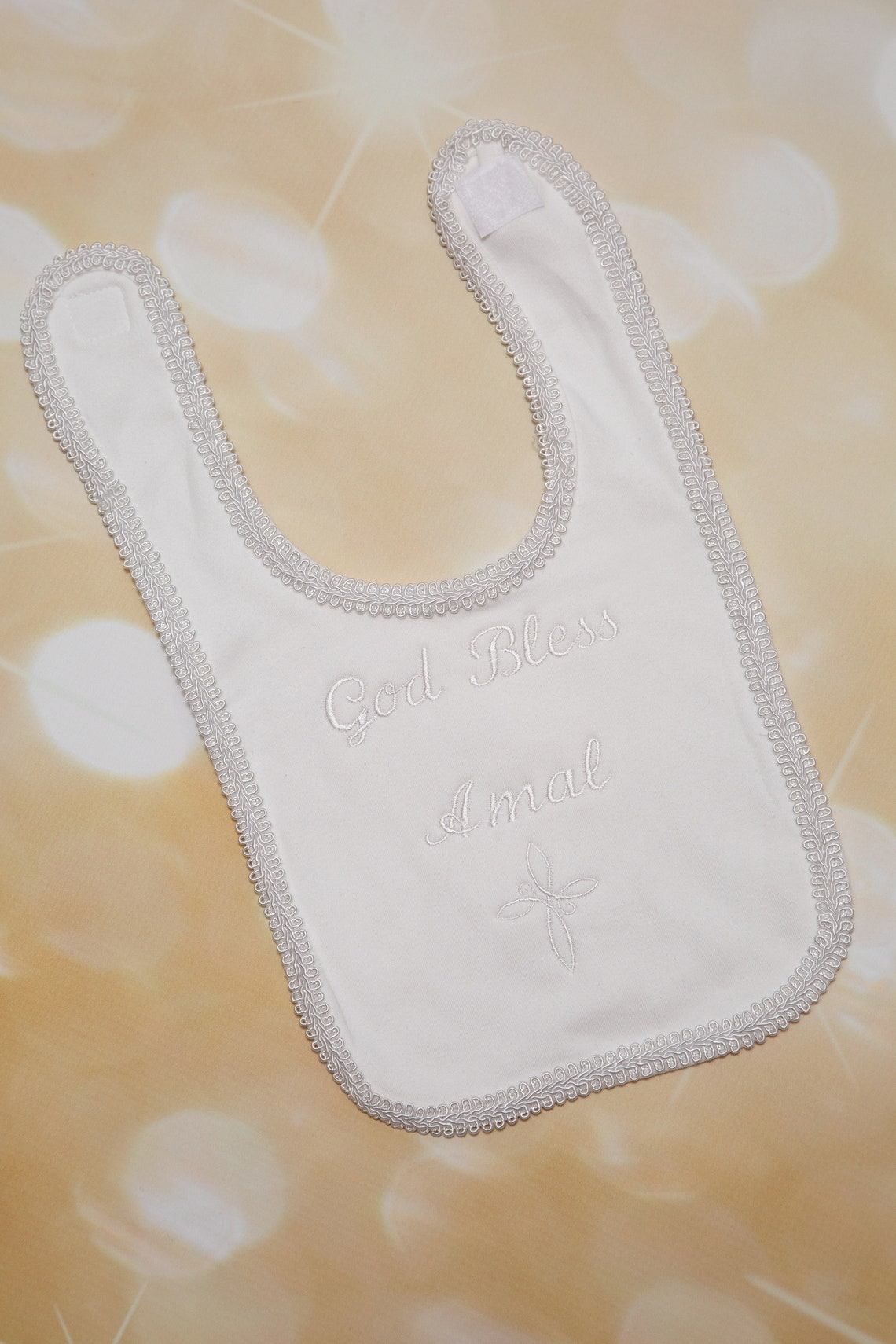 Baby Boy White Personalized Baptism Bib Christening Bib With Etsy