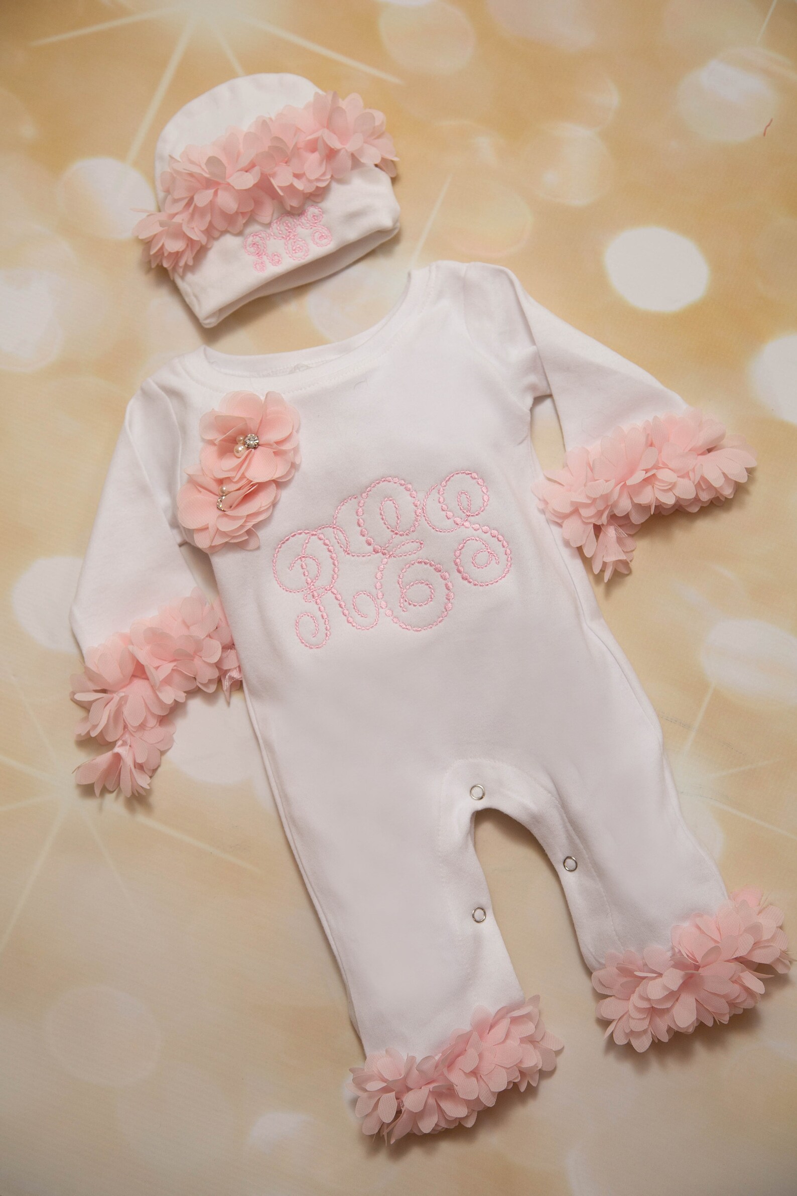 Baby Girl Personalized Romper set Baby Girl Romper Set White Etsy