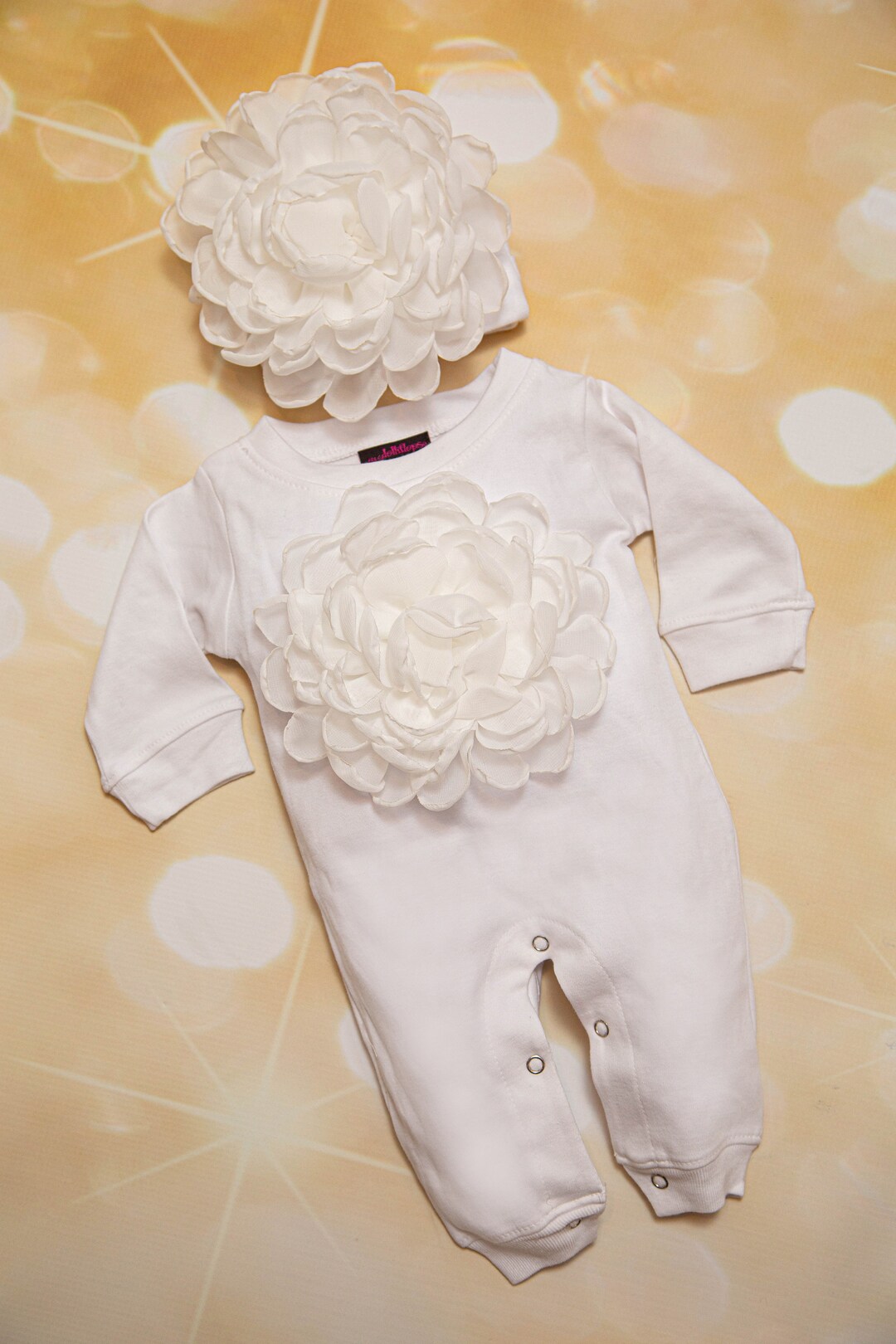 Baby Girl White Romper Baby Girl Romper Set Infant One Piece Set With