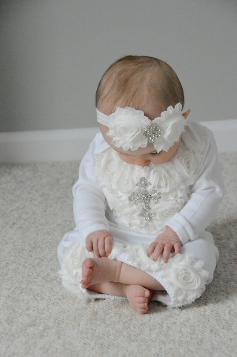 Infant Baby Girl Layette White Cotton Baby Gown With off White Etsy