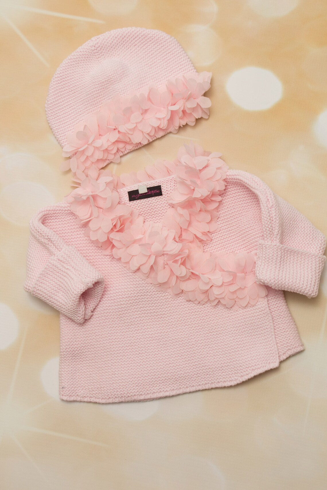 Pink Knitted Baby Girl Wrap Sweater Infant Baby Girl Sweater Etsy
