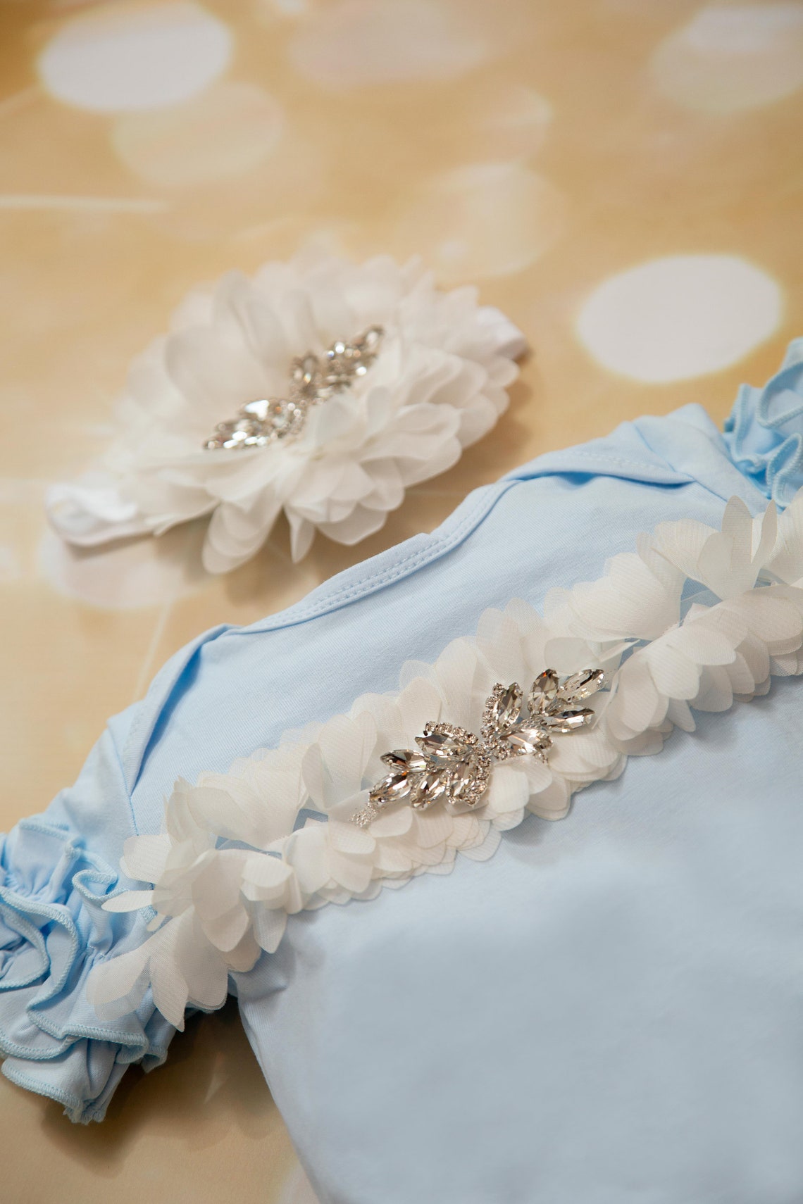 Baby Blue Ruffle Infant Girl Ruffle Romper Set Infant One Etsy