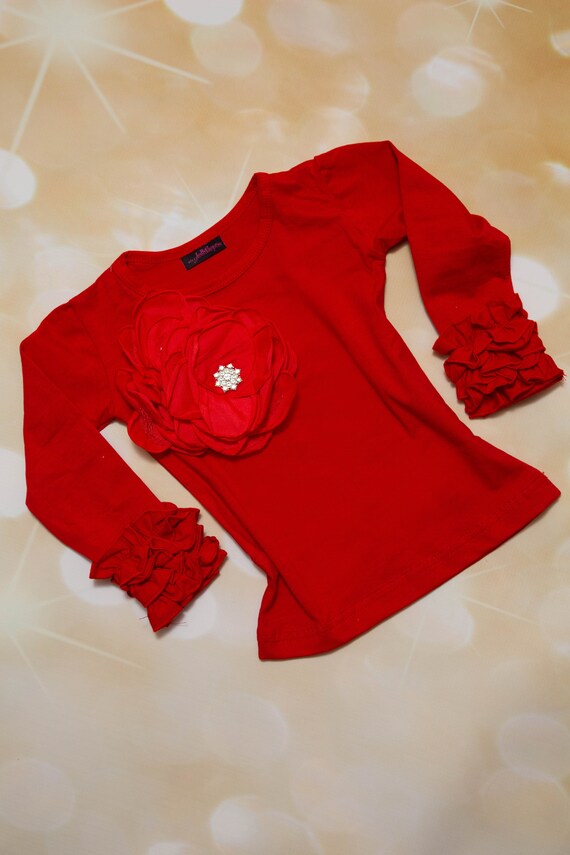 Girls red long sleeve t shirt hot sale
