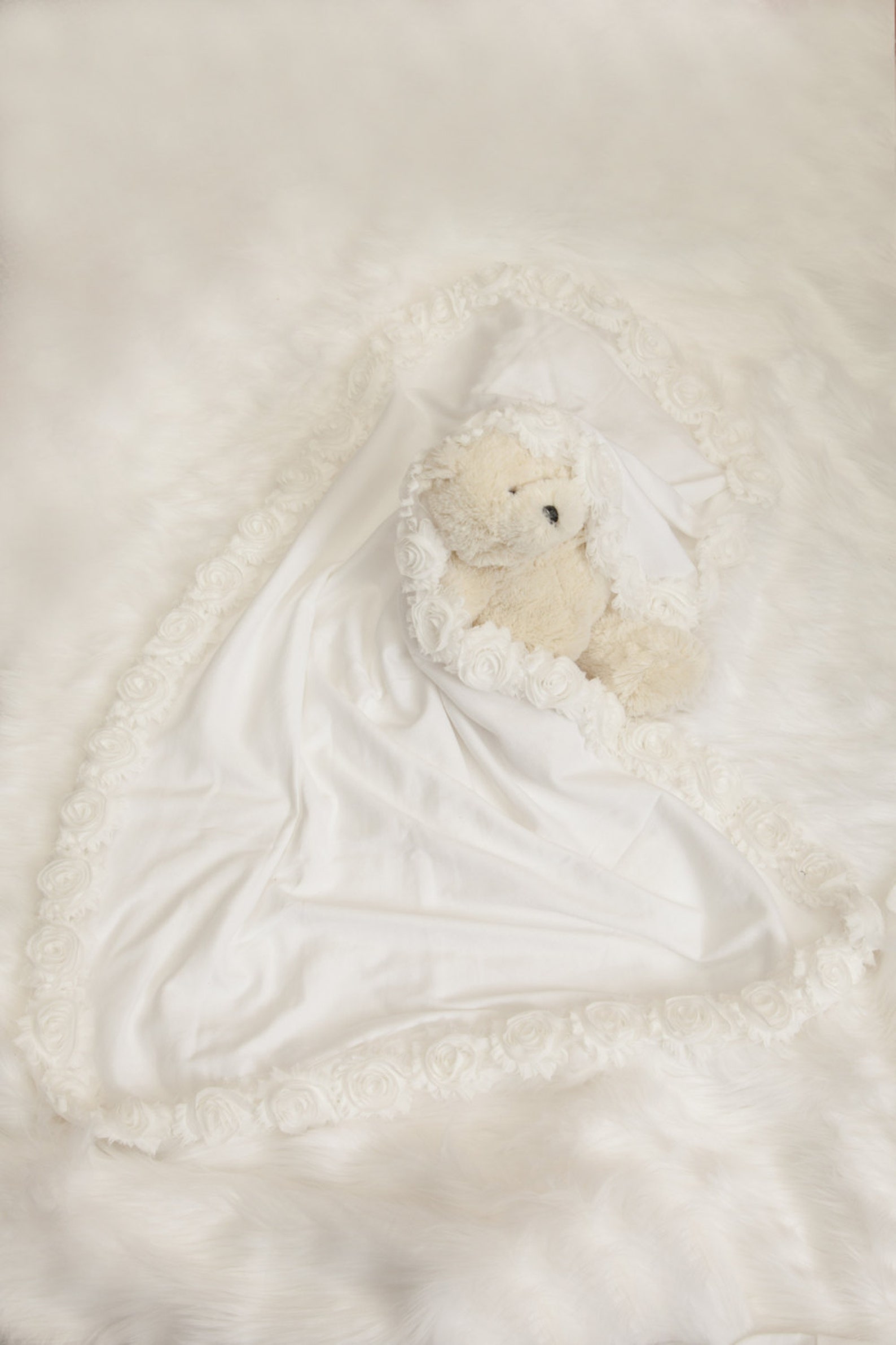 Baby Blanket White Receiving Blanket with Off White Shabby Etsy