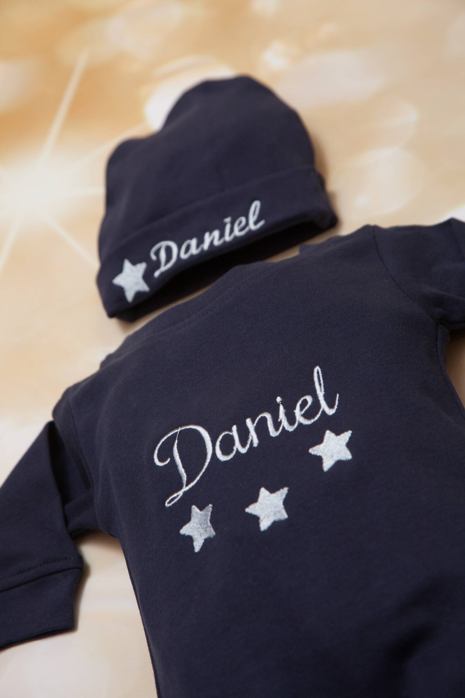 Personalized Navy Baby Boy Romper Set Embroidered Infant Etsy