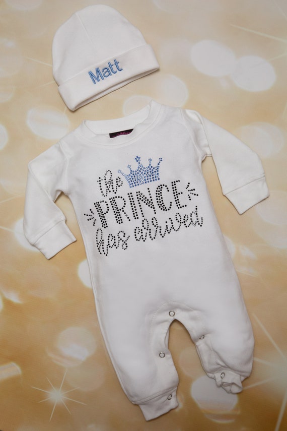 Bebe nino regalo nino regalo personalizado nuevo bebe nino mameluco conjunto con apliques de diamantes de imitacion mameluco infantil conjunto con sombrero a juego Etsy Mexico
