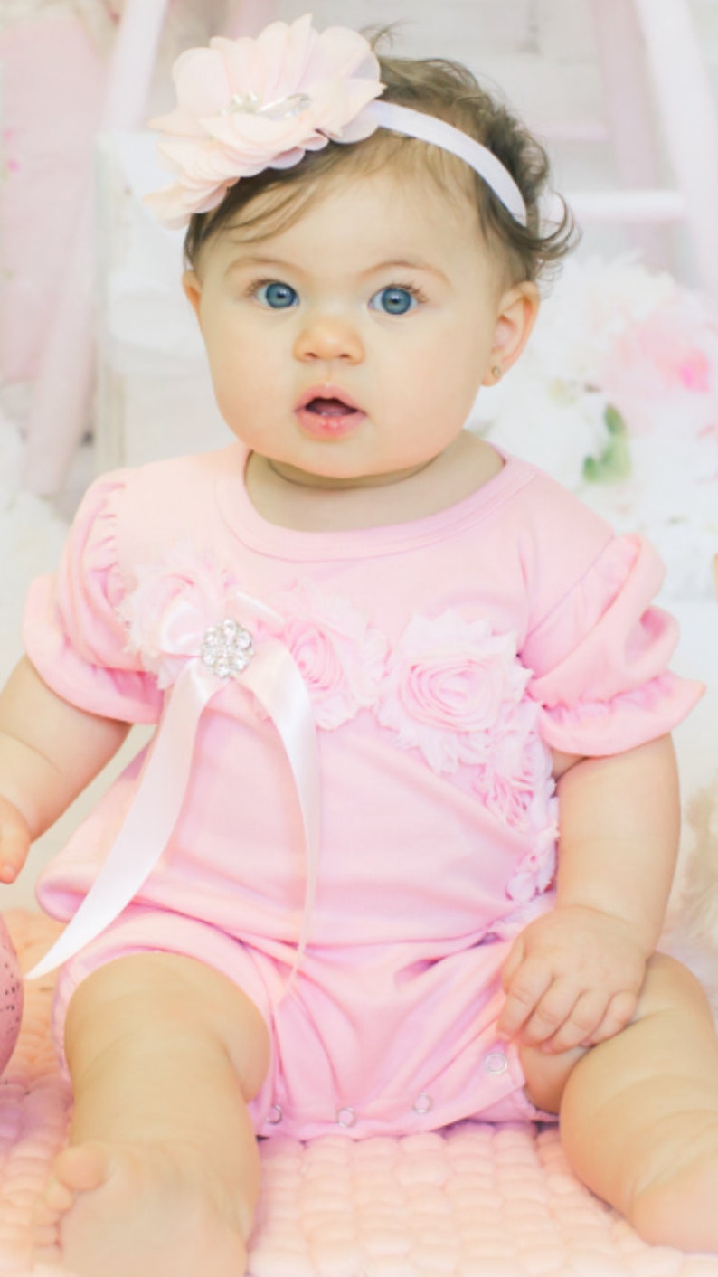 Pink Baby Girl Romper Set Infant One Piece Set Bubble Romper Etsy