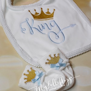 Baby Boy Gift Set Newborn Baby Boy Bib and Mittens Set Baby Boy Newborn Set Newborn Baby Boy Gift Set