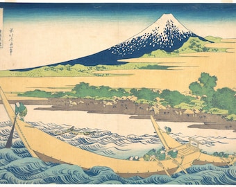 Hokusai Tago-Bucht, Berg Fuji, Ukiyo-e-Druck, 36 Ansichten, Japanische Wandkunst, Japandi-Dekor, Digitaler Download aus einem Museum