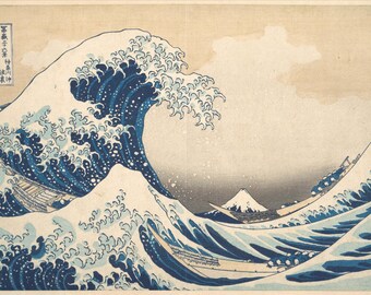 Hokusai-Wellen-Druck, Ukiyo-e-Kunst im japanischen Stil, Japandi-Dekor (Digitaler Download)