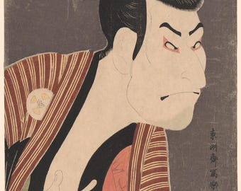Sharaku Kabuki Actor Print, Otani Oniji III, Japanese Ukiyo-e Wall Art (Digital Download)