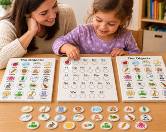 Juego de emparejar letras, actividad fonética de sonidos iniciales para días lluviosos, imprimible para preescolar, jardín de infancia y educación en casa, descarga digital para niños pequeños