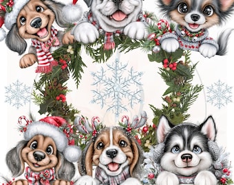 Paquete de imágenes PNG navideñas, imágenes prediseñadas festivas para fiestas, sublimación, descarga digital, PNG para uso comercial, transferencia bajo demanda, vasos, tazas, bolsos, camisetas.