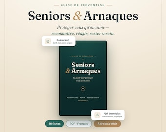 Guía contra las estafas para personas mayores | Cómo proteger a sus padres de las estafas | Asesores bancarios falsos, mensajes de texto fraudulentos, phishing | Libro electrónico en francés en formato PDF para regalar