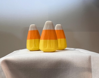 Decorative Candy Corn Trio | Halloween Tiered Tray Decor | Mini Loose Kernel Set