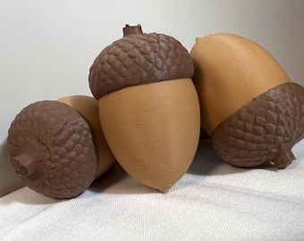 Decorative Acorns Set of 4 | Acorn Decorating Tiered Tray Filler | Fall Bowl Filler