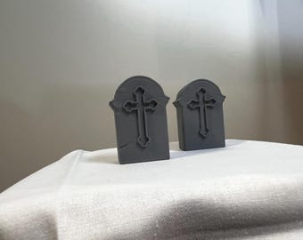 Mini Tombstone Set | Gothic Cross Gravestones, Tiered Tray Decor (PLA)