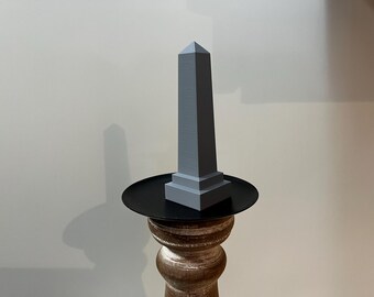 Grave Marker Decor | Mini Gothic Tombstone Gray Obelisk | Halloween Tiered Tray Decor