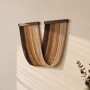 Tapiz de macramé para pared, decoración bohemia para pared, arte en fibra de algodón puro, tapiz tejido.