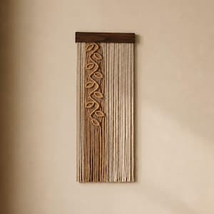 Arazzo da parete in macramè, decorazione murale boho, arte tessile verticale, arazzo in puro cotone