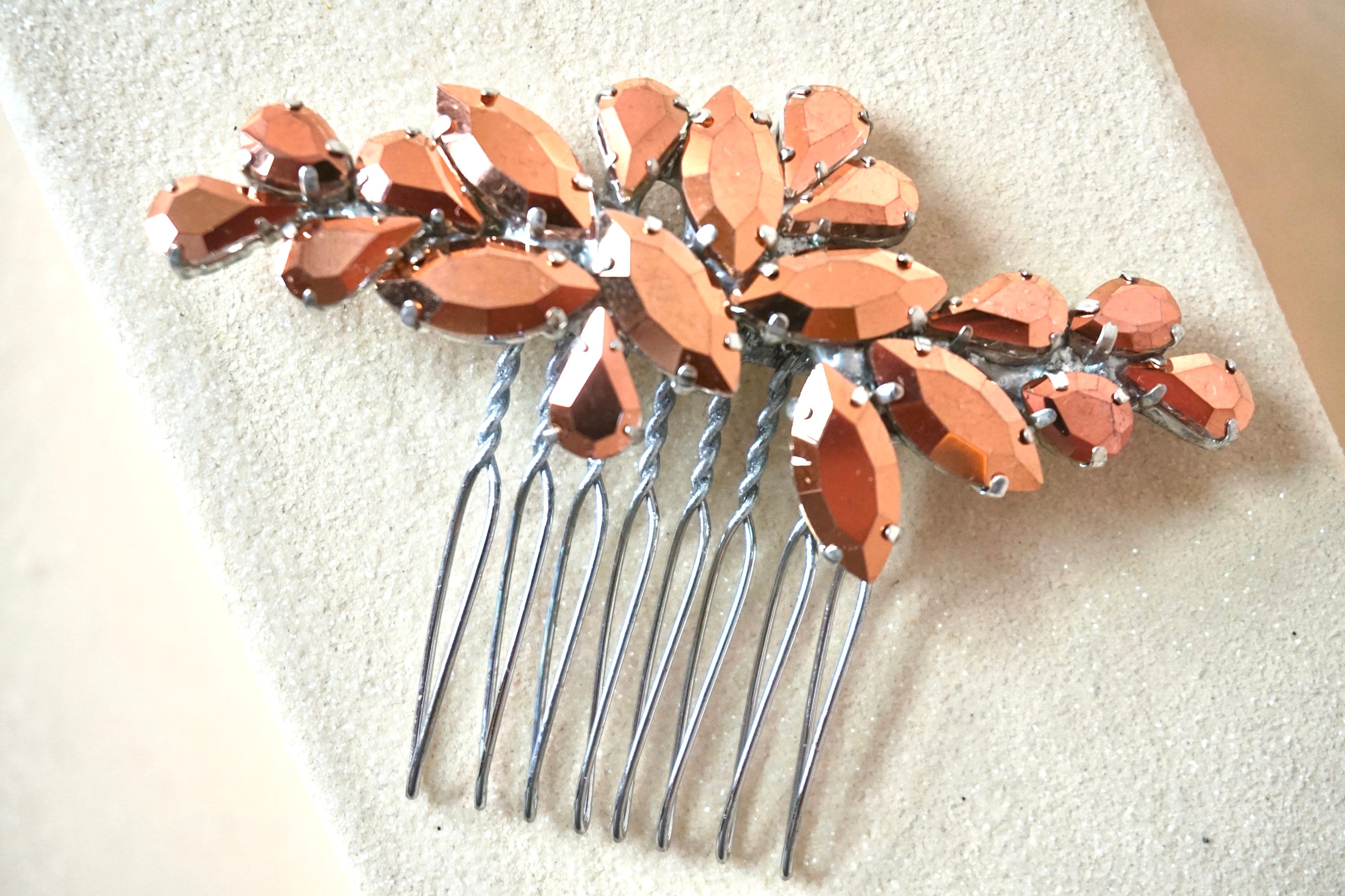 1. Rose Gold and Blue Hair Comb by Lulu Splendor - wide 9