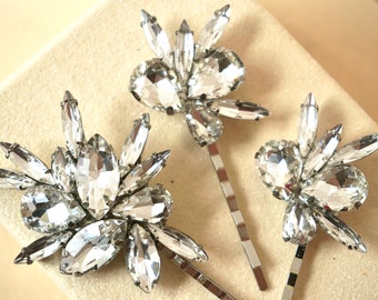 Rhinestone Bobby Pin Set,Bobby Pin Set,Bridal Bobby Pin Set,Wedding Bobby Pin Set,Crystal Bobby Pin Set