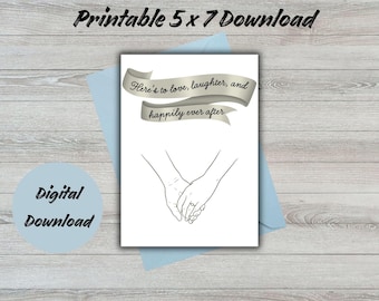 Printbare felicitatiekaart voor een verloving (digitale download) 0,5 x 7