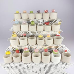 Mini Handmade Unglazed Succulent Pot – Thumb Size with Adorable Decorations