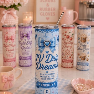 IV Drip Dreams Tumbler | Blue Raspberry Energy, Nurse Gift