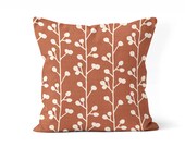burnt orange pillow cover, rust decor, fall decor, porch pillow, front porch decor, floral pillow cover, throw pillow for bed, fall colors