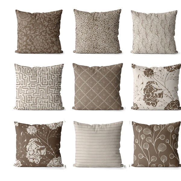 Grey Brown Pillow Etsy