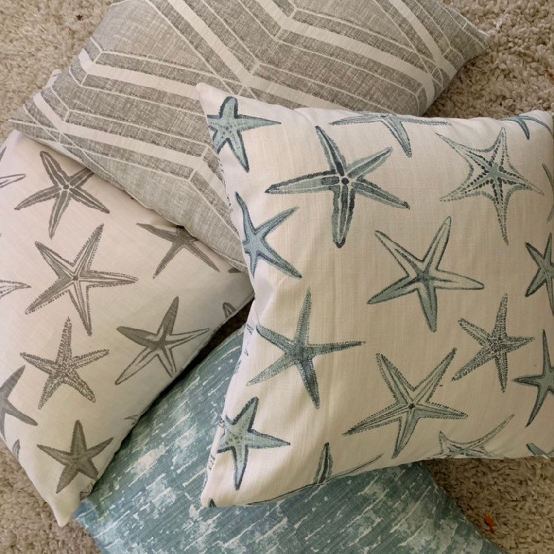 Starfish pillow covers 22x22 farmhouse coastal mix and match Etsy