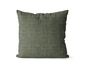 Dark olive green pillow cover 22x22 in, 14x14 in, 16x16 in., 18x18 in., 20x20 in.,, green and white boho decor goes with brown leather sofa